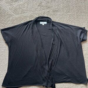 Black Open Front Cardigan